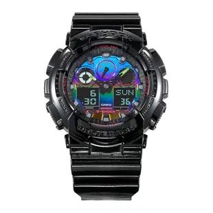 CASIO 卡西歐 G-SHOCK AI 探索虛擬彩虹系列雙顯手錶 送禮首選 GA-100RGB-1A