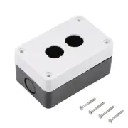 Push Button Switch Control Station Box 22mm 2 Holes White and Black