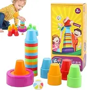 Xatteua Speed Stacking Cups, Colorful Stacking Games Interactive Speeding Cups, Educational Multifunctional Quick Cups Game for Developing Hand-Eye Coordination