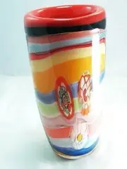 M Design Art Glass Huge Rainbow Millefiori Vase N0104 [Kitchen]