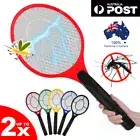 2x Electric Bug Zapper Racket Fly Swatter Mosquito Killer Insects Bat Battery