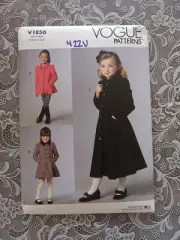 Vogue 1856 Girls Lined Jacket Coat Pattern Pockets Size 2 3 4 5 Uncut FF New