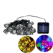 Solar Powered 30 LED ICE Cube Letter String Light for Christmas Garden Patio Wedding Party Decor 837 WARM WHITE