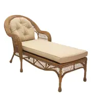 All Weather Wicker Lattice Walnut Patio Chaise Lounge