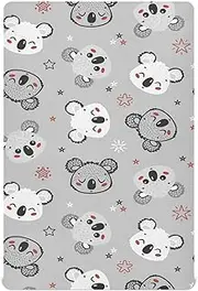 Fitted Crib Sheets for Toddler Nursery Soft Nursery Bed Sheet for Standard Size Crib Mattress 52x28in Childish Cute Koala Bears Stars