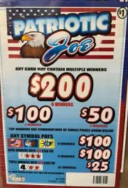 Pull Tab - Hard Card - Tickets Game - Patriotic Joe