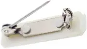 Bulk 50 Pack - Premium Safety Bar Pins with Adhesive Sticky Back & Metal Locking Clasp - Blank Safety Pin Backing for ID Badges, Nametags, Ribbons, and Crafting by Specialist ID