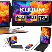 Laptop Screen Extender - 14 Inch IPS FHD 1080P Portable Extended Monitor for Laptops (Maximum Length: 15.74"),USB-C/HDMI/USB-A External Monitor Compatible with Windows Mac Travel Work