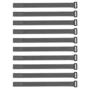 10pcs Hook and Loop Straps, 1-inch x 16-inch Securing Straps Cable Tie (Gray)