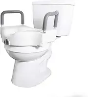 5 inches Raised Toilet Seat Elevated Riser For Assisted Living With Arm Rests Handicap Toilet Seat for Seniors Easy Clean for Most Commode