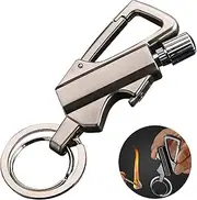 AIKENR Matchstick Fire Starter Keychain Bottle Opener, Permanent Metal Match Waterproof Flint Fire Starter, Kerosene Refillable Lighter for Hiking Camping