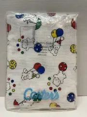 Vtg Carter’s Primary Colors Teddy Bear Balloon Recieving Blanket Baby Waffle 90