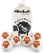 DimBull Wool Dryer Balls, XL - 6 Pack. Reusable, Hypoallergenic, 100% Organic New Zealand Wool. Safe & Unscented (Sheep)