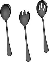 KOCKSHION 1 Set Stainless Steel Salad Serving Includes Salad Spoon Fork Slotted Spoon for Fruits Desserts and Appetizers Lightweight and Comfortable Kitchen Utensils for Home Parties and