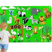 32 Pieces Zoo Animals Felt Jungle Animals Toys Figures Teaching Wall Flannel Board for Preschool Crafts Activity Early Learning