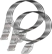 High Strength Fishing Wire Leaders 10pcs Anti-bite Line Snaps 50cm Long for Saltwater Freshwater