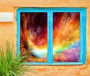 3D Orange Cloud A899 Window Film Print Sticker Cling Stained Glass UV Zoe