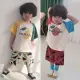 【艾比童裝】嬰兒 日系拼色水果套裝 MIT台灣製短袖上衣 短褲(套裝系列 D109)