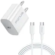 For Samsung Galaxy A73 5G/A72 5G/A71 5G - Fast Type-C 20W PD Home Charger 6ft
