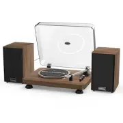 Hi-Fi Record Player Turntable with Built-in Phono Preamp, 40W Stereo Bookshelf