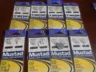 8 packs Mustad Snelled Bronze Fishing Hooks Size 6 6 lb Test Line 48 hooks