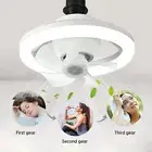 48W Ceiling Fan Light Remote Control Head Shaking E27 Lampholder 3-speed (Lamp)