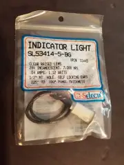 NEW SEALED Selecta SL53414-5-BG Clear Raised Lens Incan. Indicator Light 28V
