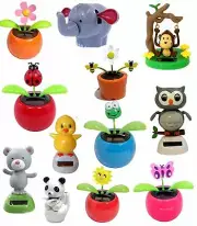 Blind Box Set of 4 Assorted Dancing Solar Toys Flower, Lady Bug, panda and more!