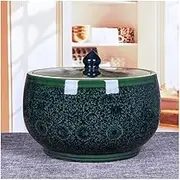 Large Ceramics Jar For Rice, 33lb Airtight Ceramic Rice Storage Bucket With Lid, Household Food Storage Container For Flour, Rice, Nuts, Snacks(Green,15kg/33lbs)