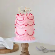 "Eighteen" Gold / Clear Layered Cake Topper