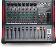 8 Channel Powered Mixer Professional Mixing Amplifier 16DSP TRS USB Bluetooth Ho