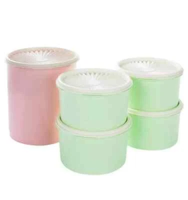 Tupperware 10-piece Heritage Canister Set - Vintage Mint - New