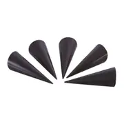 6pc Avanti 11cm Non-Stick Aluminium Cream Horns Set Baking Piping Nozzle Black
