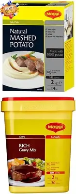 Natural Mashed Potato 2kg Makes & Classic Rich Gravy Mix 2kg Makes 400 Serves