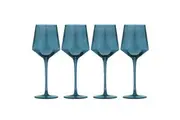 4PK Tempa Jaxon Geometric Shape Teal Wine Alcohol Drink Glass Glassware 9x24cm