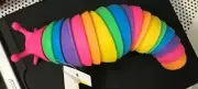 Rainbow Fidget Slug Toy Anti Stress Sensory Articulated Anxiety Relief Kids 7”