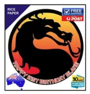 Mortal Kombat Edible Rice Paper Image birthday party cake topper round 19cm