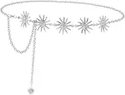 [Ipetboom] Stylish Metal Sun Waist Chain Women's Belt Jewelry Belts Waist Chain Fashionable Bikini Accessory