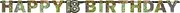 Amscan Gold Sparkling Celebration 18th Happy Birthday Prismatic Letter Banner, 2.13 meter Length