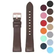 StrapsCo Smooth Leather Watch Band Strap for Rose Gold Fitbit Charge 3