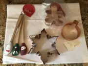 Williams Sonoma copper Christmas cookie cutters and mini spatula set