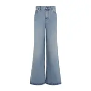 [Chloe] Chloe-Iced Blue Cotton Pants-Donna 26 WAIST