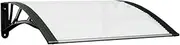 Door Canopy Doorway Awning Door Shade Black and Transparent Polycarbonate vidaXL