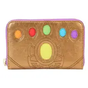 Officially Licensed Loungefly Marvel Thanos Gauntlet Metallic Zip Around Wallet