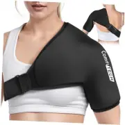 Shoulder Ice Pack Wrap Rotator Cuff Cold Sleeve for Better Medium Black
