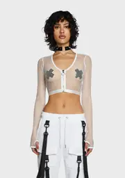 [Club Exx] Angelic Tempo Fishnet Crop Top