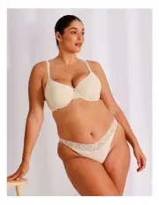 [Chloe & Lola] Empower D+ Lace Wing T-Shirt Bra in Beige