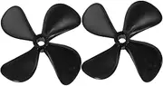 WOONEKY 1 Pair Four Blade Propeller Boat Air Screw Boat Parts and Accessories Boat Repairing Tool Plastic Propeller for Boat Boat Propeller Boat Air Screw with Pole Black