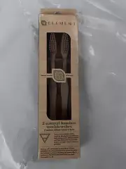 2 Natural Bamboo Toothbrushes, Organic Bristles Anti-Microbial and Eco-Friendly￼