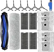 19 Pack Accessories Kits for Ecovacs Deebot X8 Pro Omni Robot Vacuum Replacement Parts, 1 Main Brush 1 Roller Brush 6 Dust Bag 4 Filter 6 Side Brush 1 Cleaning Brush